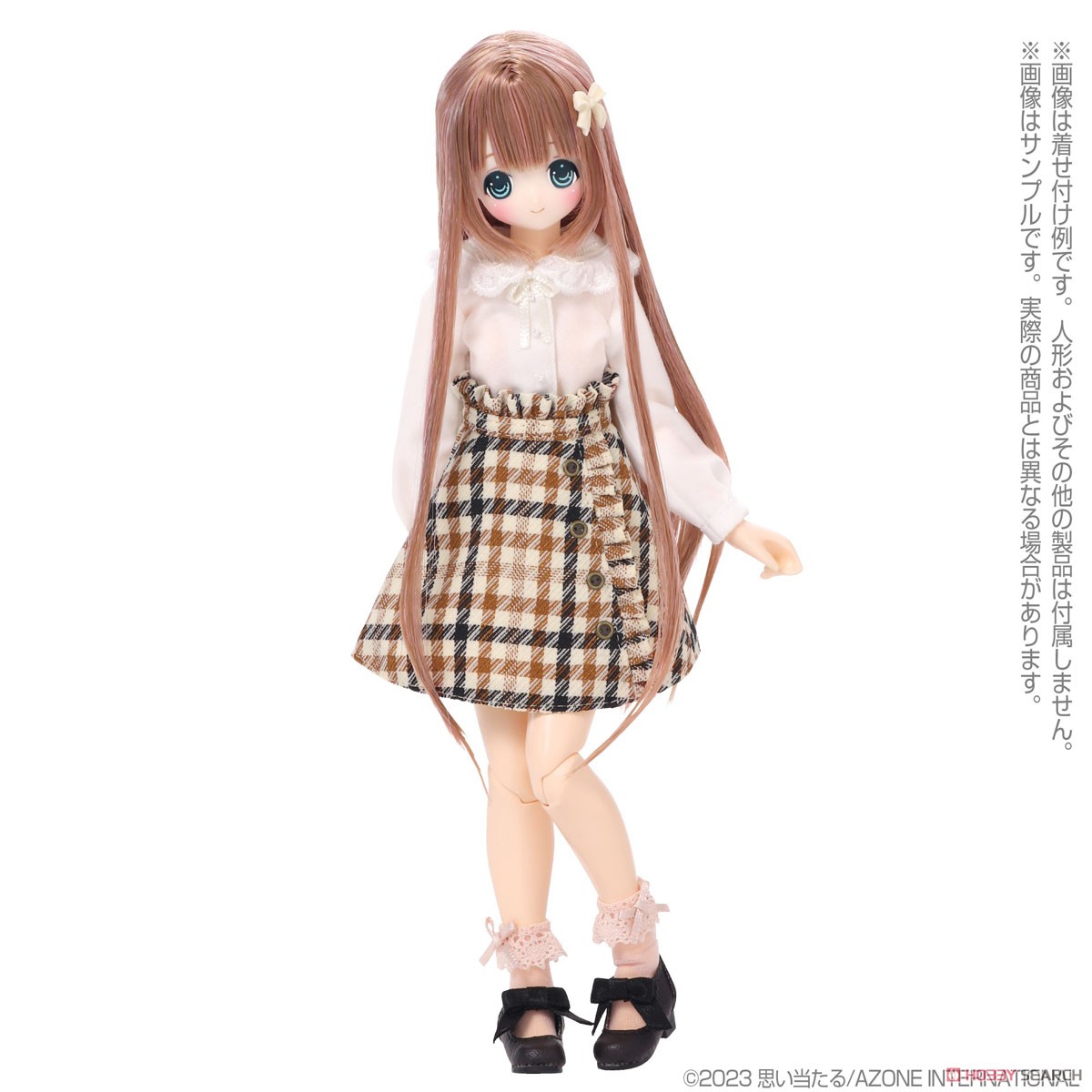 PNS Side Frill Skirt - Sensual Check - (Beige) (Fashion Doll) Other picture1