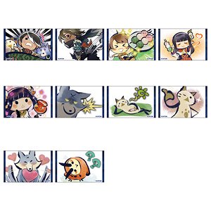 Monster Hunter Rise Trading Stamp Square Can Badge (Set of 10) (Anime Toy)