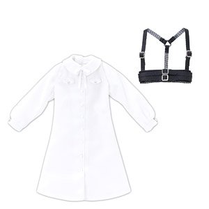 PNM H Belt Dress Set (White x Black) (Fashion Doll)