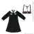 PNM H Belt Dress Set (Black x Dark Brown) (Fashion Doll) Item picture1