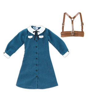 PNM H Belt Dress Set (Blue Green x Brown) (Fashion Doll)