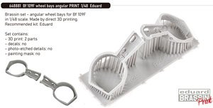 Bf109F wheel bays angular PRINT (for Eduard) (Plastic model)