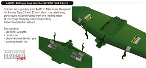 A6M3 Gun Bays Short Barrel PRINT (for Eduard) (Plastic model)