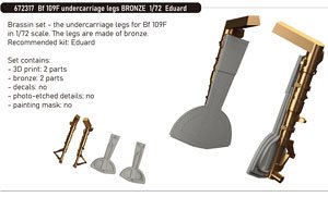 Bf109F Undercarriage Legs BRONZE (for Eduard) (Plastic model)
