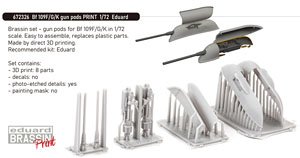 Bf109F/G/K Gun Pods PRINT (for Eduard) (Plastic model)