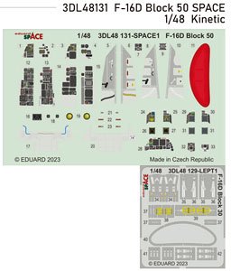 F-16D ブロック50 「スペース」内装3Dデカール w/エッチングパーツセット (キネティック用) (プラモデル)