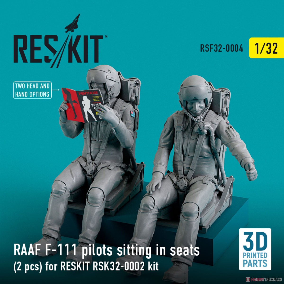 RAAF F-111 Pilots Sitting in Seats (2 Pieces) for Reskit RSK32-0002 Kit (3D Printing) (Plastic model) Other picture1