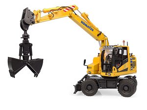 コマツ PW148-11 ハイドローリック ホイール エクスカベーター スタンダードバケット/クラムシェルバケット2種付 (ミニカー)