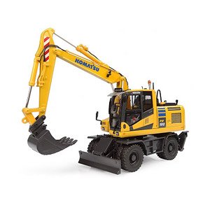 Komatsu PW180-11 Hydraulic Wheeled Excavator with Standard Bucket & Hydraulic Breaker (Diecast Car)