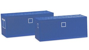 (HO) 建築現場コンテナエンジアンブルー (2個) [Baucontainer] (鉄道模型)