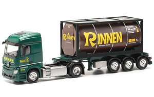 (HO) メルセデスベンツ アクトロス 18 ストリームスペース 2.3タンクコンテナ セミトレーラー `Rinnen` (鉄道模型)
