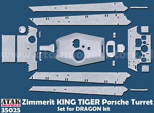 Zimmerit King Tiger (Porsche Turret) (for Dragon) (Plastic model)