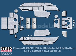 Zimmerit Panther A Late, M.A.N Pattern (for Takom / Das Werk) (Plastic model)
