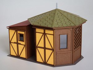 (O Narrow) Small Engine House [1:48, Colored Paper] (Unassembled Kit) (Model Train)