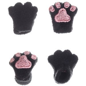 CS010A Cat Palm Gloves & Shoes Set for 1/12 Action Figure (Black) (Fashion Doll)