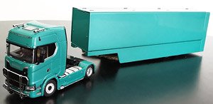 Scania transport vehicle Green ※トレーラーヘッド + セミトレーラー セット (ミニカー)