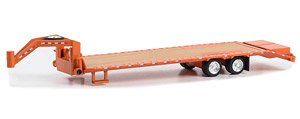 Gooseneck Trailer - Orange with Red and White Conspicuity Stripes (Diecast Car)
