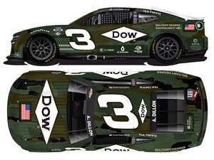 Austin Dillon #3 DOW SALUTES VETERANS Chevrolet Camaro NASCAR 2023 (Diecast Car)