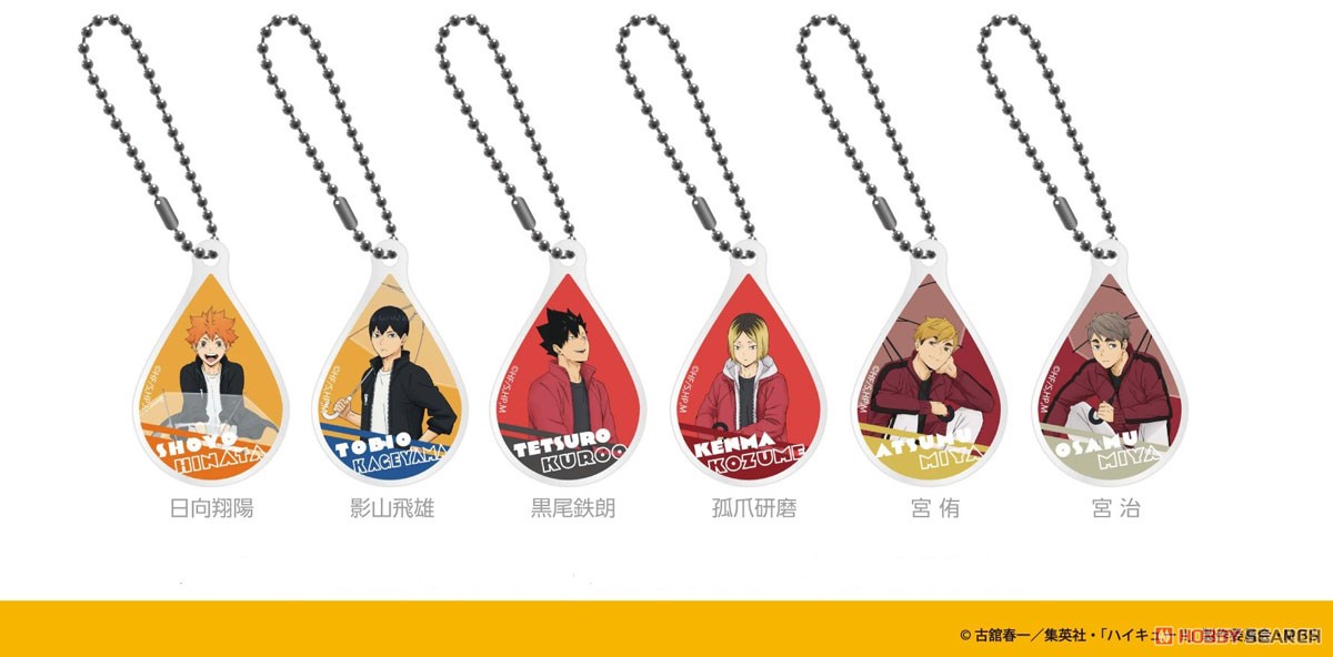 Haikyu!! Trading Shizuku Type Acrylic Key Ring Rain (Set of 6) (Anime Toy) Item picture1