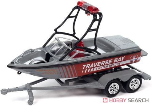 1998 ジープ チェロキー & ボート/トレーラー グレー/レッド `TRAVERSE BAY` (ミニカー) 商品画像4