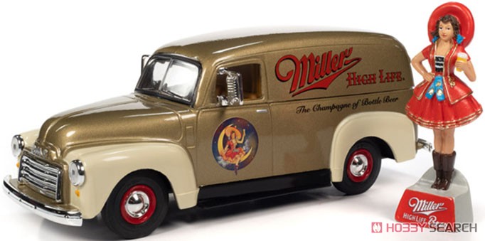 1951 GMC デリバリー `Miller High Life` ゴールド ムーンレディ フィギュア付き (ミニカー) 商品画像3
