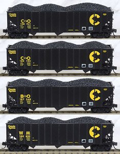 983 00 217 (N) Open Hopper Chessie(R) System 4-Pack (#158941, 160103, 187348, 188820) (4-Car Set) (Model Train)