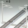 Overhead Wire Mast for Singel Track (Modern Type/Set of 12) (Model Train)