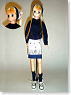 Paisley Print Skirt & Babushuka (White x Dark Blue) (Fashion Doll)