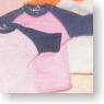 For 22cm Raglan Short Sleeves Shirt (Navy/Pink) (Fashion Doll)