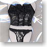 Lace Corset&Shorts (Black) (Fashion Doll)