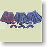School Tartan Check Skirt Mini (Dark blue) (Fashion Doll)