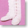Short Lacing-up Boots (white) (Fashion Doll)
