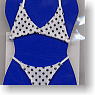 Bikini Swimsuit (White cloth x Black Dot) (Fashion Doll)
