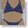 Bikini Swimsuit (Dark blue cloth x White Dot) (Fashion Doll)