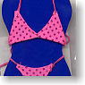 Bikini Swimsuit (Pink cloth x Purple Dot) (Fashion Doll)