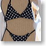 Bikini Swimsuit (Black cloth x White Dot) (Fashion Doll)