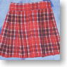 60cm Check Pleat Skirt (Red) (Fashion Doll)