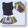 Low Waist Dress & Casket Cap (Multi-Color Print) (Fashion Doll)