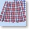 For 60cm Check Pleats Skirt New Ver. (Red Chack) (Fashion Doll)