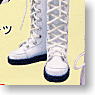 For 60cm Long lace Up boots (White) (Fashion Doll)