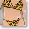 Bikini Swimsuit(Leopard-print pattern/Yellow) (Fashion Doll)