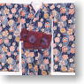 For 60cm Kimono Set -Kazahana- (Dark Blue Background) (Fashion Doll)