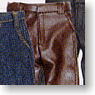For 12inchi Men`s Pants (Synthetic Leather Brown) (Fashion Doll)