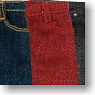Denim Tight Skirt Middle Length (Red) (Fashion Doll)