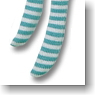 Stripes Overknee Socks (Mint Green) (Fashion Doll)