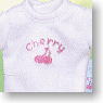 For 23cm Cherry Lame Print T-shirt (White) (Fashion Doll)