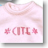 23cm用 CUTE ラメプリントTシャツ (ピンク) (ドール)
