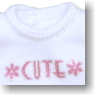 For 23cm CUTE Lame Print T-shirt (White) (Fashion Doll)
