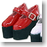 Enamel One Strap Shoes (Red) (Fashion Doll)