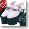 Enamel One Strap Shoes (White) (Fashion Doll)